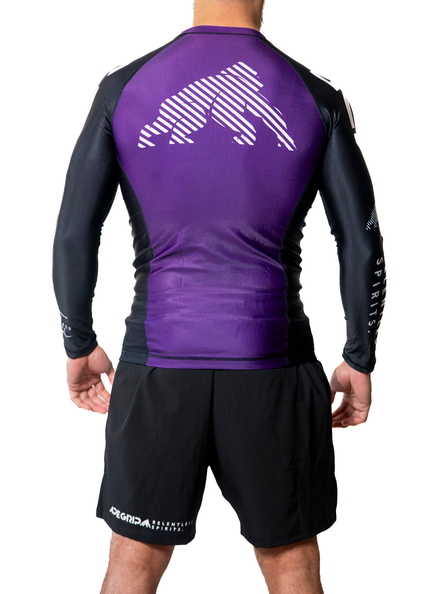 NUEVA Rash guard Relentless morado manga larga negra