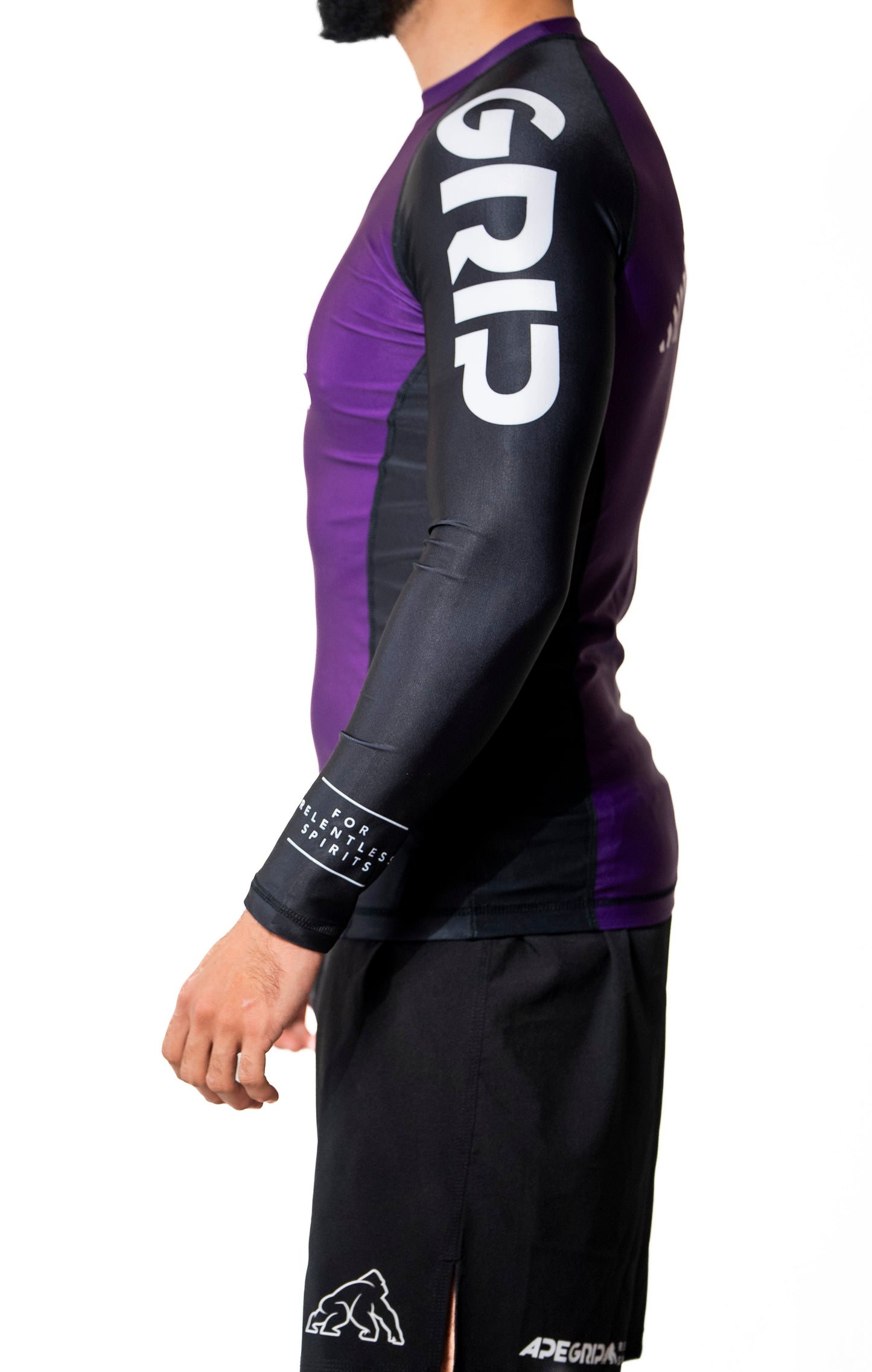 NUEVA Rash guard Relentless morado manga larga negra
