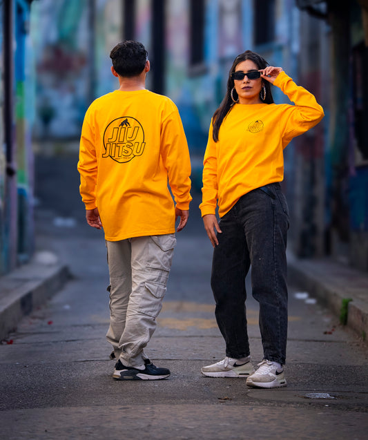 Polera de Algodón Circulo "Jiujitsu" mango
