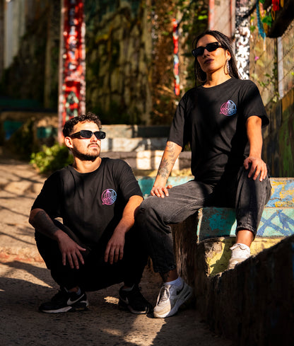 Polera de Algodón Circulo "Jiujitsu" negra