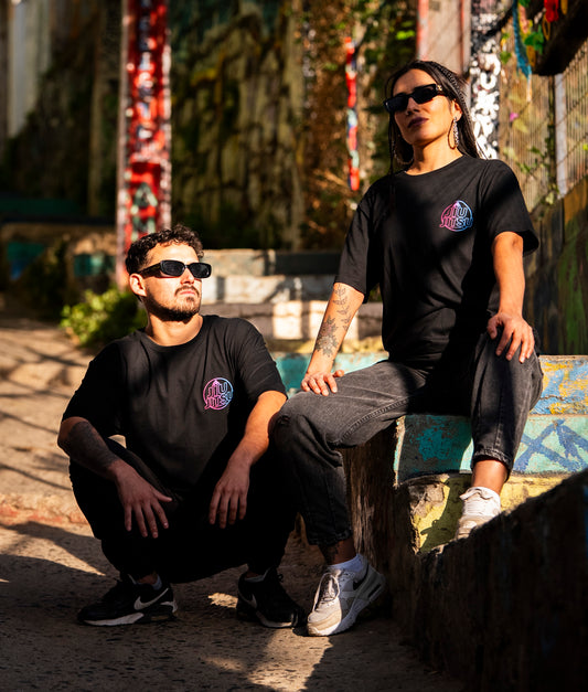 Polera de Algodón Circulo "Jiujitsu" negra