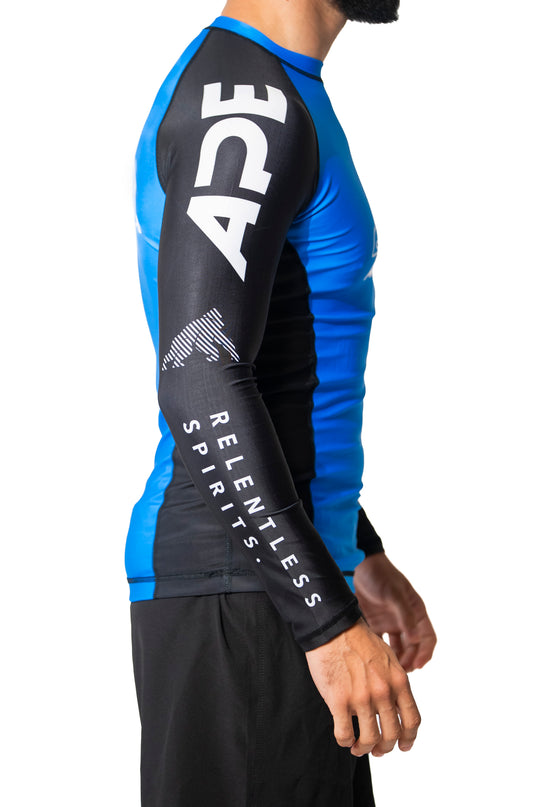 NUEVA Rash guard Relentless Azul manga larga negra