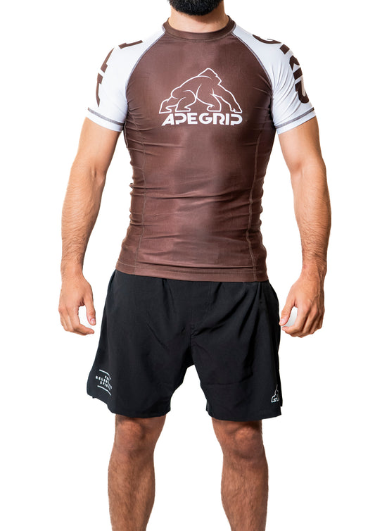 Rash guard Classic manga corta Marron