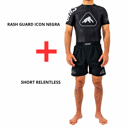 RASH ICON NEGRA + SHORT RELENTLESS