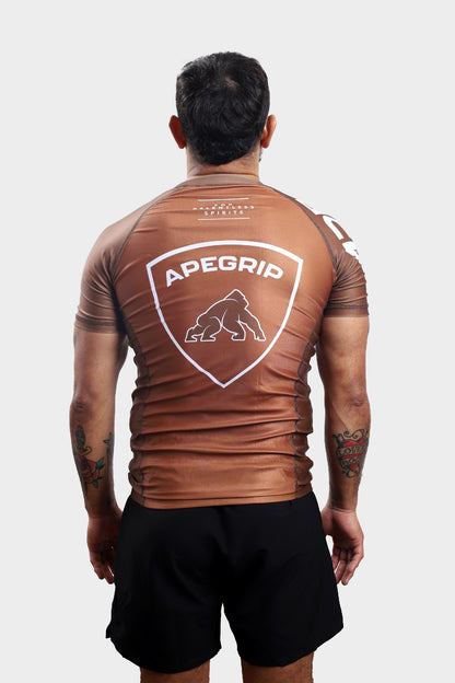 RASH GUARD ICON RANKED BROWN