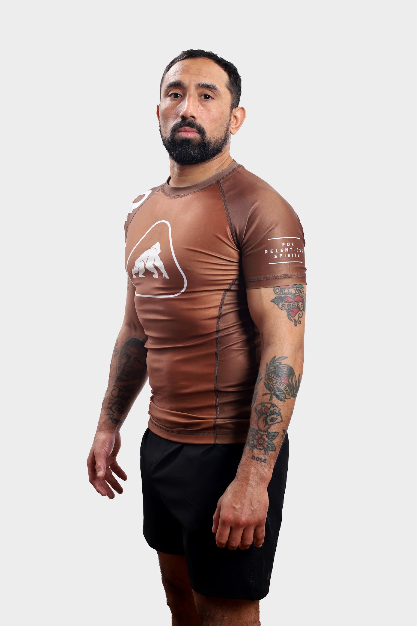 RASH GUARD ICON RANKED BROWN