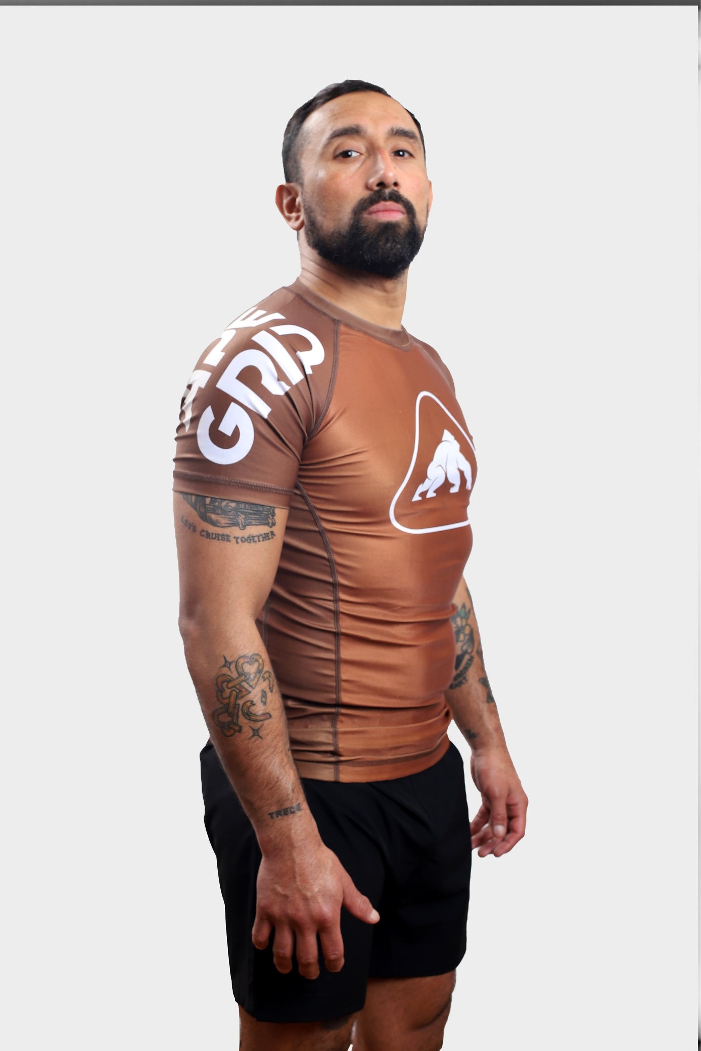 RASH GUARD ICON RANKED BROWN