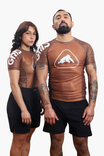 RASH GUARD ICON RANKED BROWN