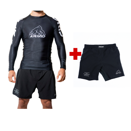 RashGuard  No Gi Relentless Negra + Short No Gi Negro