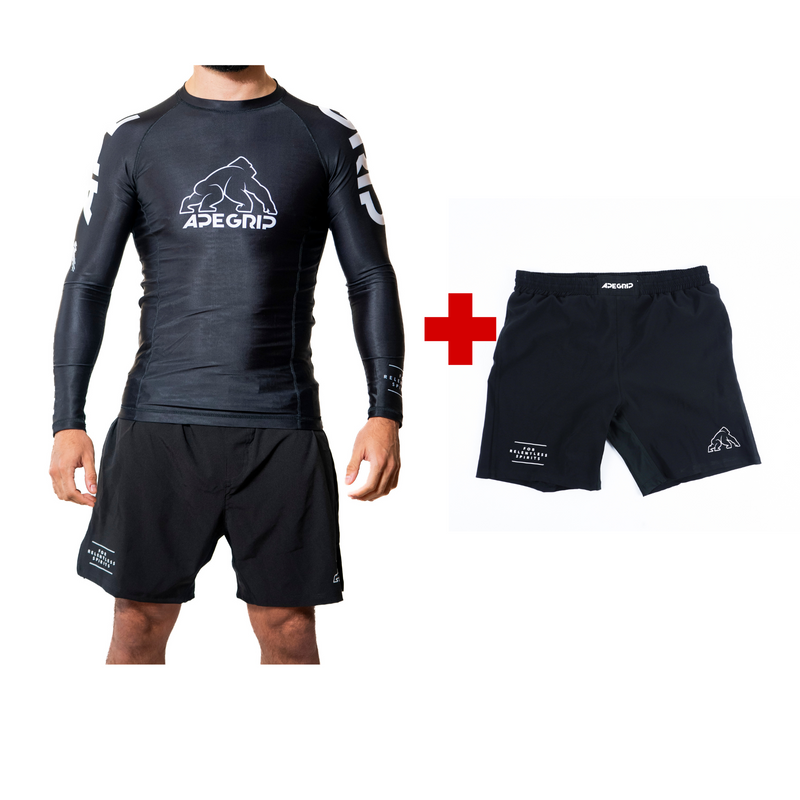 RashGuard  No Gi Relentless Negra + Short No Gi Negro